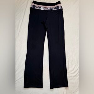 Marika Black Straight Leg Pants with Pink Waistband